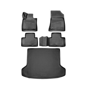 INFINITI QX50 Floor-Trunk Mats - Omac - 3D - Black - 2019-2025 INFINITI QX50 Floor-Trunk Mats - Omac - 3D - Black - 2019-2025